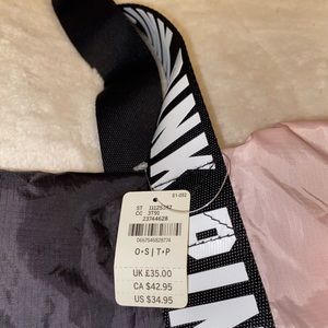 Black and pink VS PINK logo tote